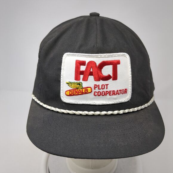 Dekalb Fact Plot Cooperator Snapback Rope Hat Black One Size Patch - Picture 2 of 7